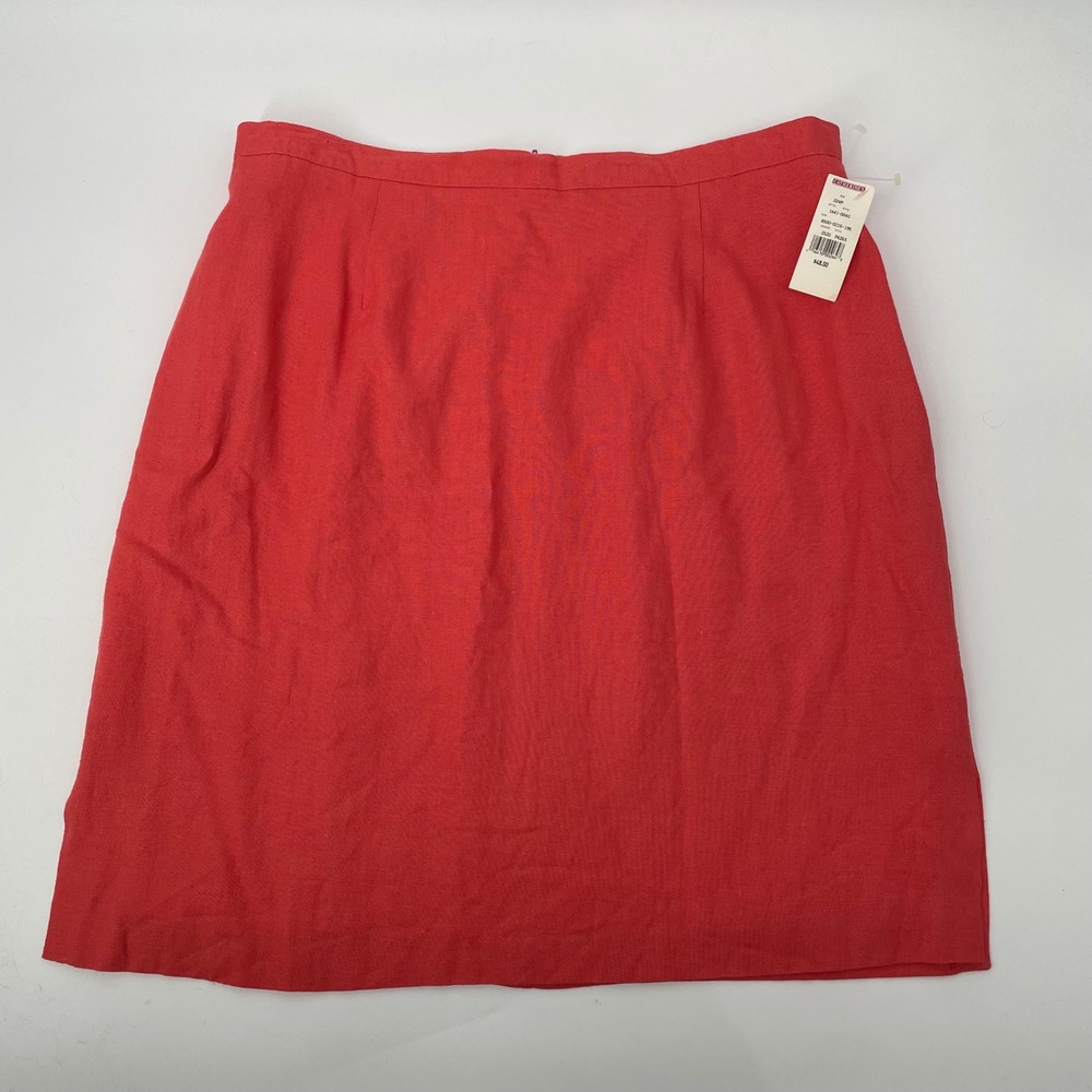 NWT VTG 90s Maggie McNaughton Petite Coral Linen Blend Skirt Size 22P USA Preppy